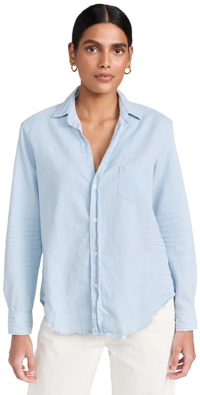 Frank & Eileen Relaxed Button Up Shirt Classic Blue w/ Tattered Wash