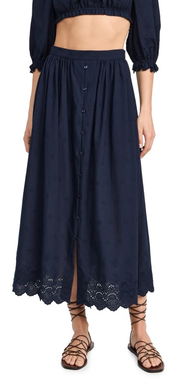 Birds of Paradis Lisette Skirt Midnight Broderie