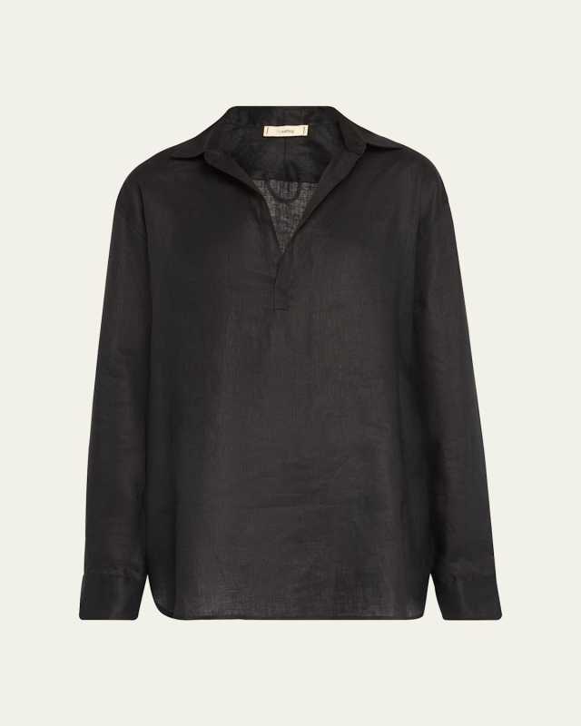Collared Linen Popover