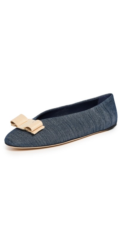 FERRAGAMO Vanna Den Flats Denim