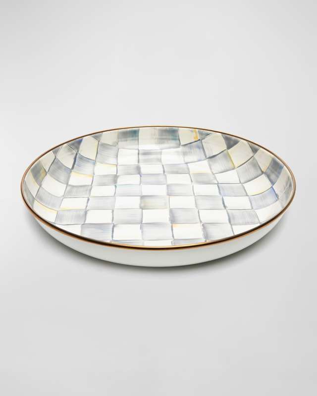 13.75" Sterling Check Enamel Abundant Bowl