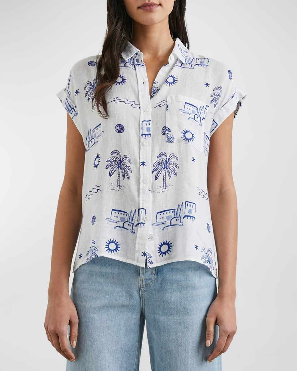 Mykonos Whitney Linen Button-Front Shirt
