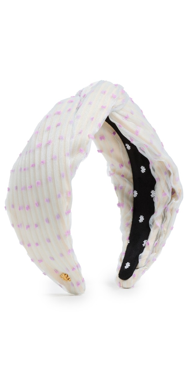 Lele Sadoughi Swiss Dot Gretta Headband White