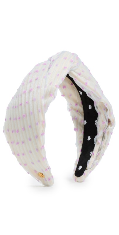 Lele Sadoughi Swiss Dot Gretta Headband White