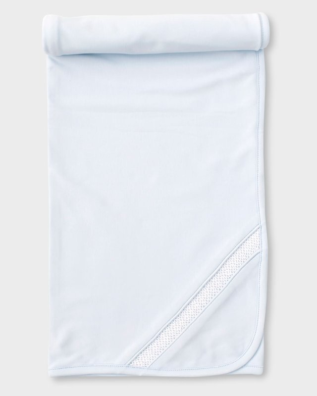 Boy's Hand-Smocked Pima Cotton Baby Blanket