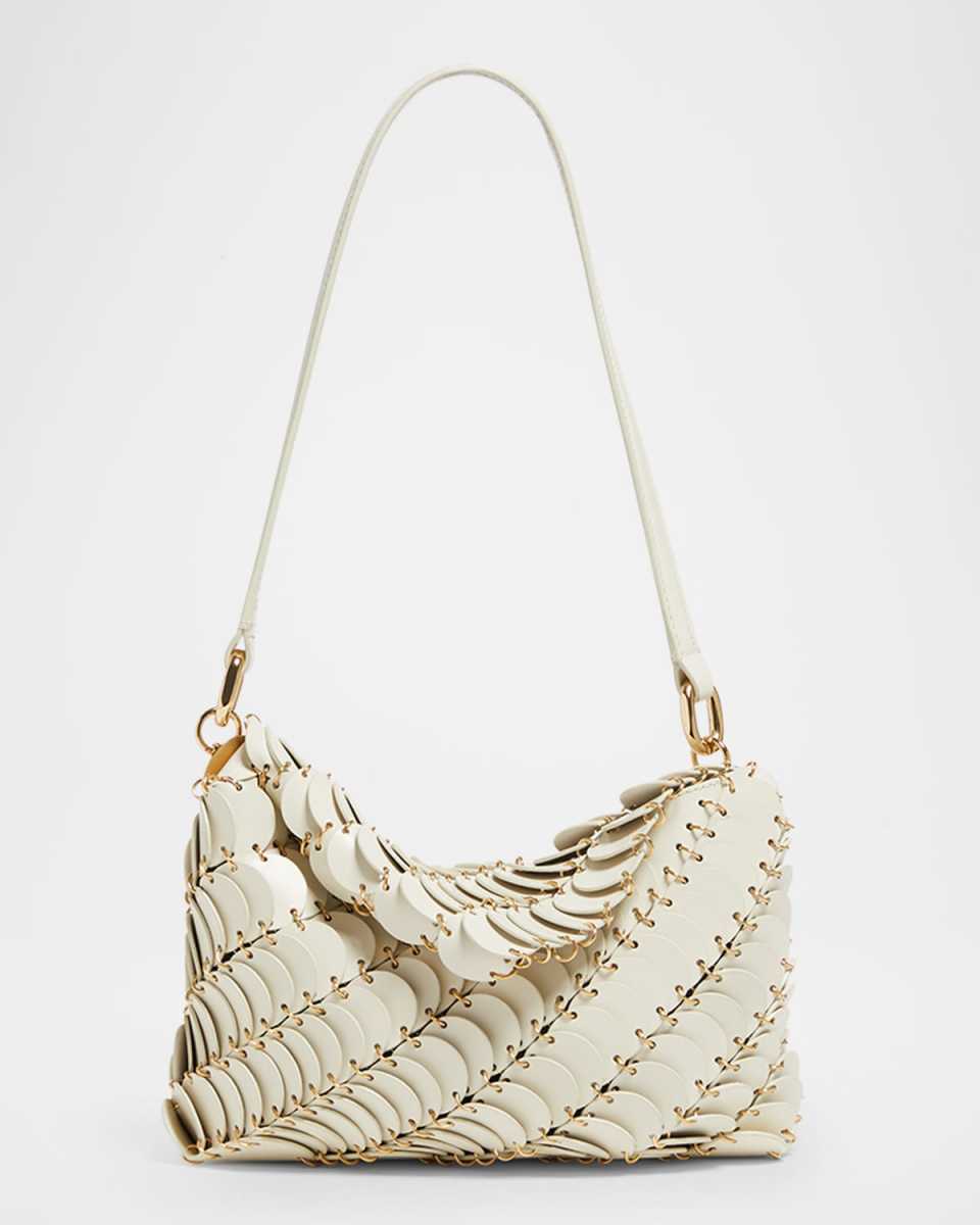 Disc-Link Leather Shoulder Bag