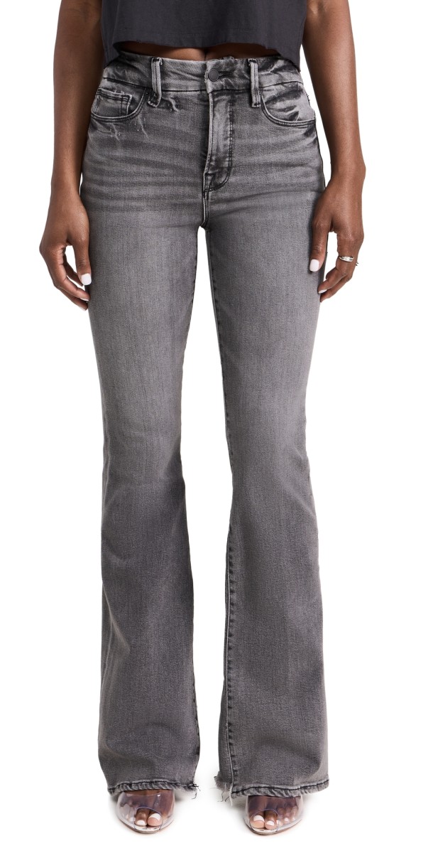 Good American Good Legs Flare Jeans Black266