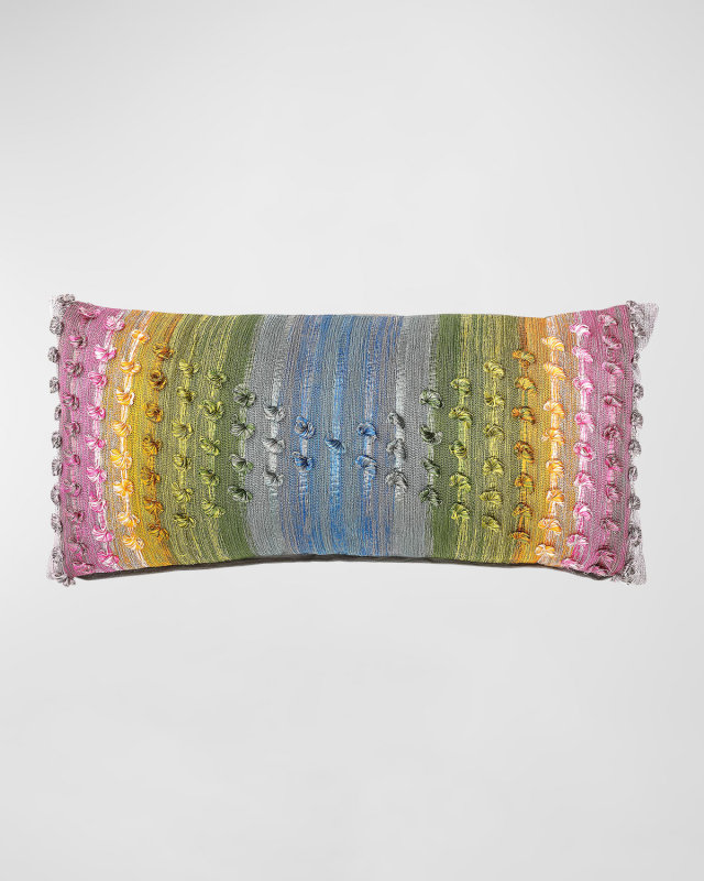 Mosaic Rainbow Long Lumbar Pillow, 14" x 30"