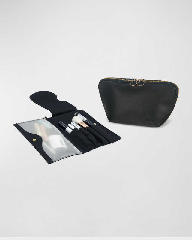 Signature Makeup Bag with Pocket Organizer, Leather