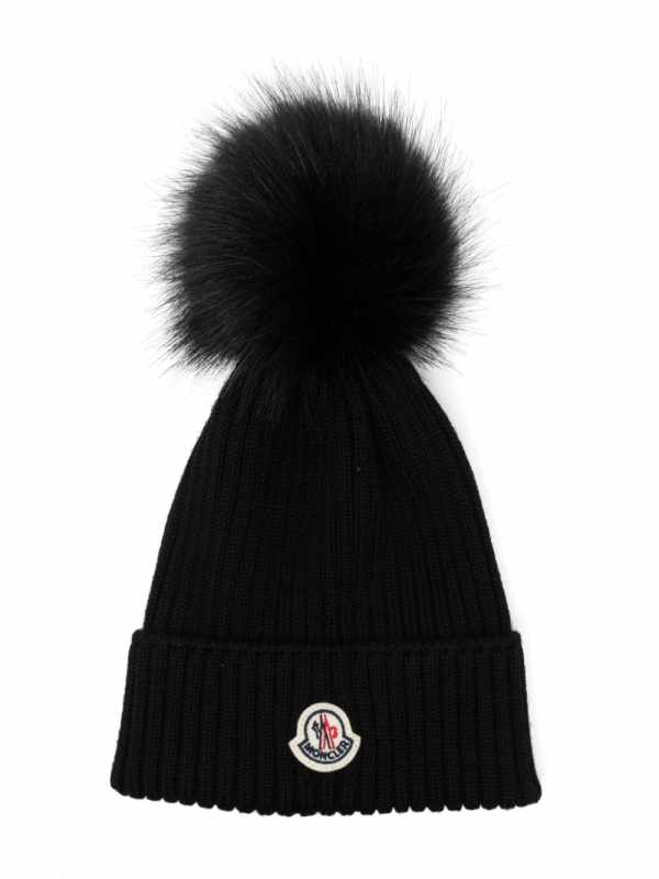 pompom ribbed beanie