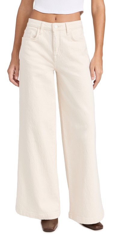 Triarchy Ms. Fonda High Rise Wide Leg Jeans Off-White