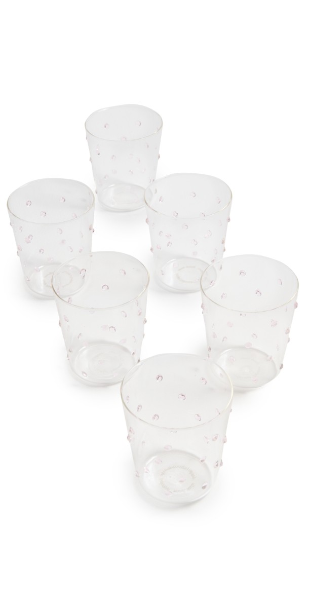 Zafferano Party Tumbler Set of 6 Pink Dots