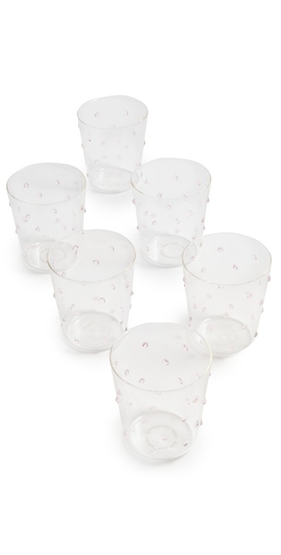 Zafferano Party Tumbler Set of 6 Pink Dots