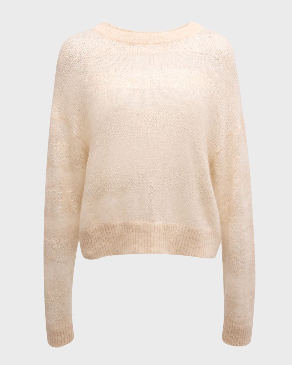 Hidden Paillette Striped Crewneck Sweat