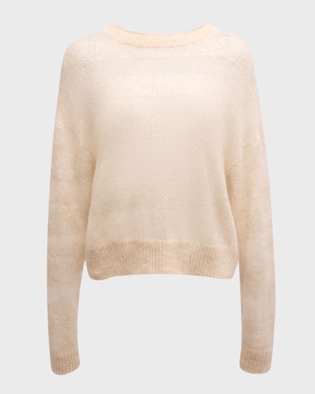 Hidden Paillette Striped Crewneck Sweat
