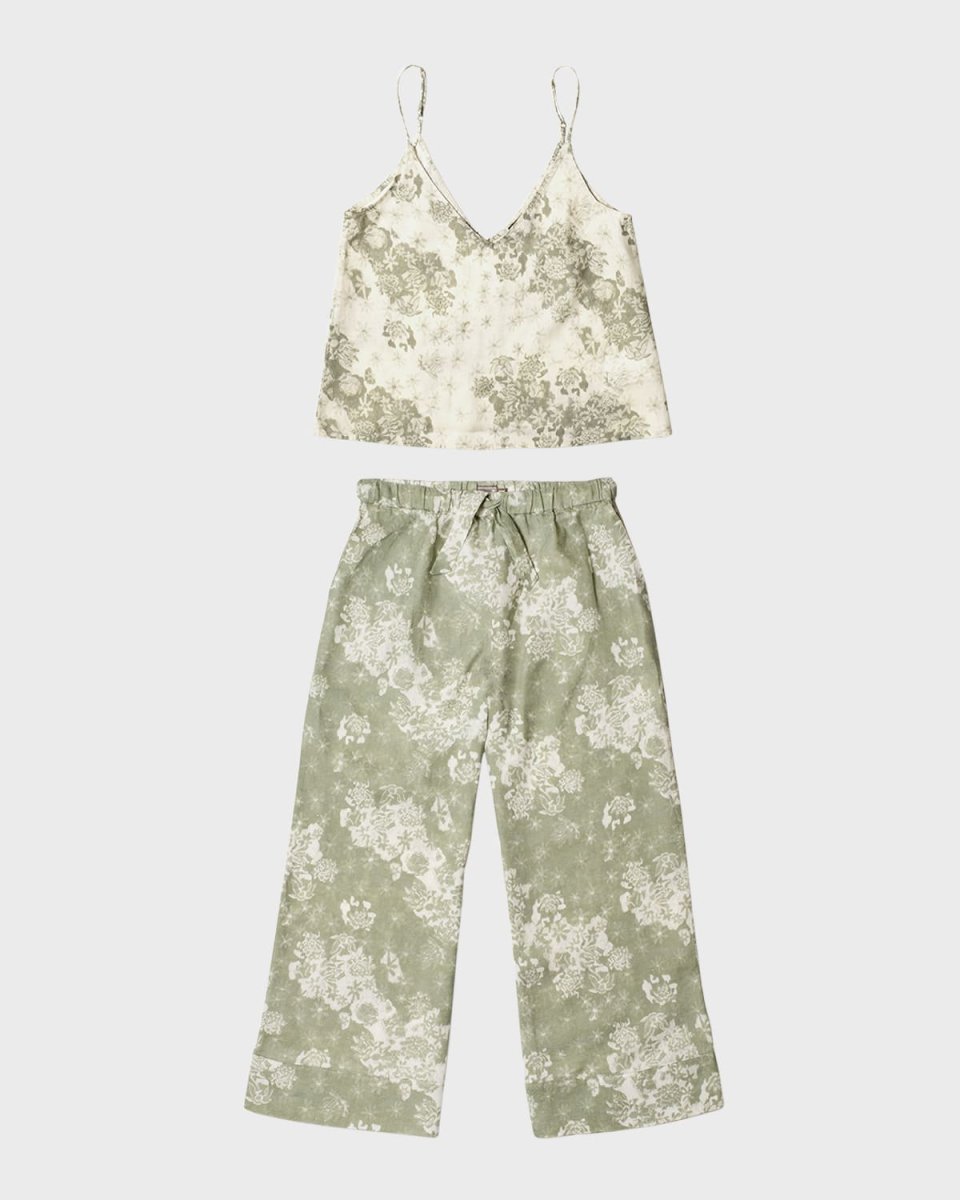 Floral Leopard-Print Cami & Pants Pajama Set