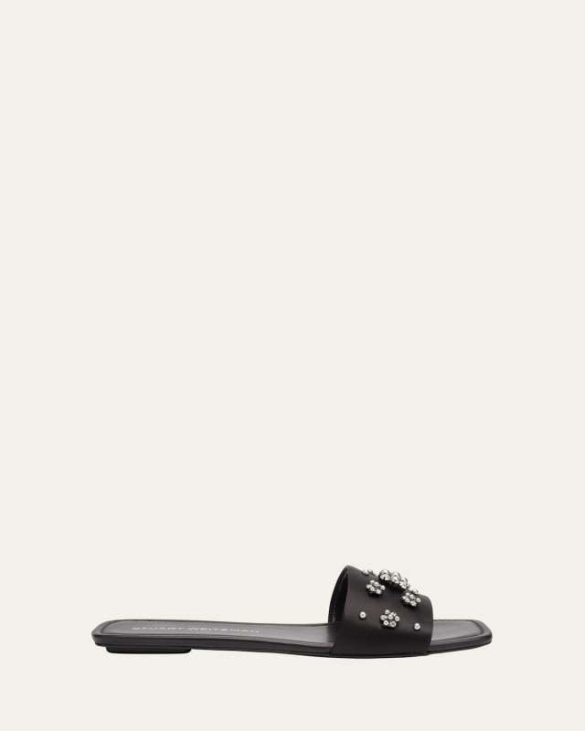 Poppy Embellished Satin Slide Sandals