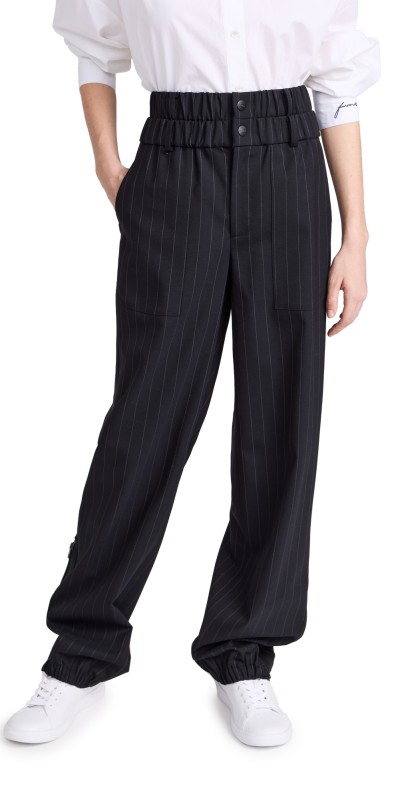 Monse Pintstripe Double Waistband Joggers Midnight