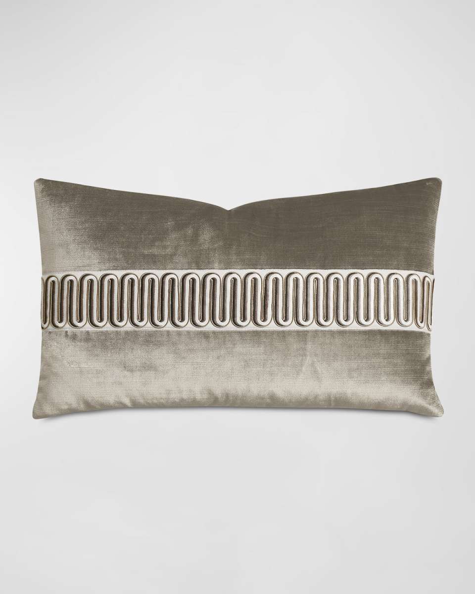 Velda Embroidered Border Lumbar Pillow, 13" x 22"