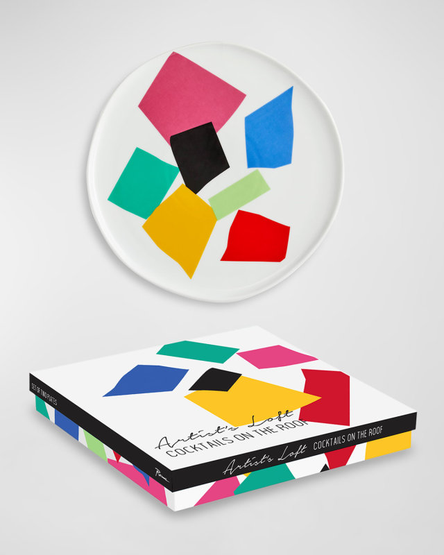 Cocktails On The Roof Plates 10" - Set of 4