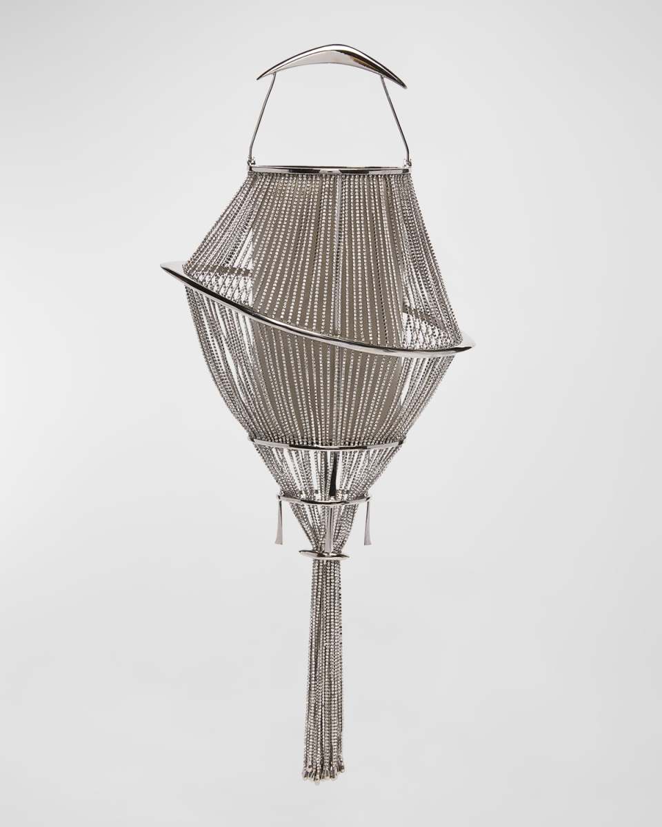 Lumiere Mesh Crystal Top-Handle Bag