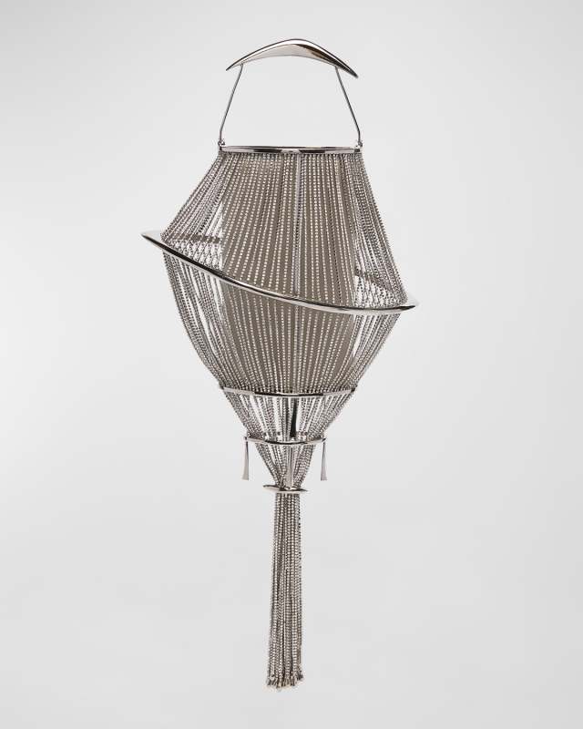 Lumiere Mesh Crystal Top-Handle Bag