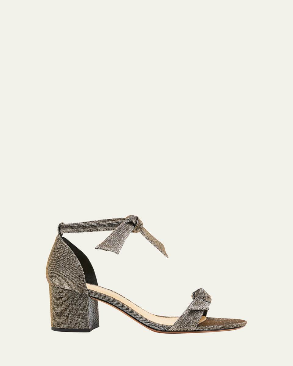 Clarita Metallic Ankle-Bow Sandals
