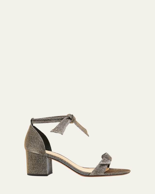 Clarita Metallic Ankle-Bow Sandals