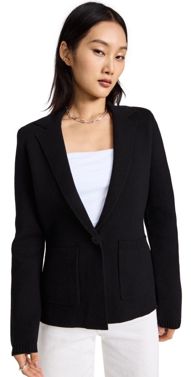 L'AGENCE Lacey Knit Blazer Black