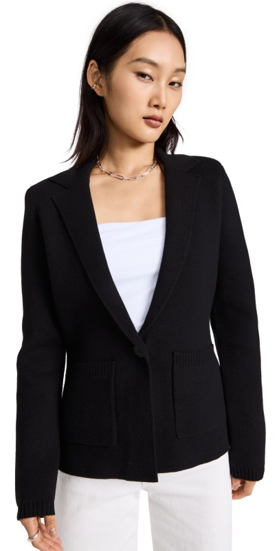 L'AGENCE Lacey Knit Blazer Black