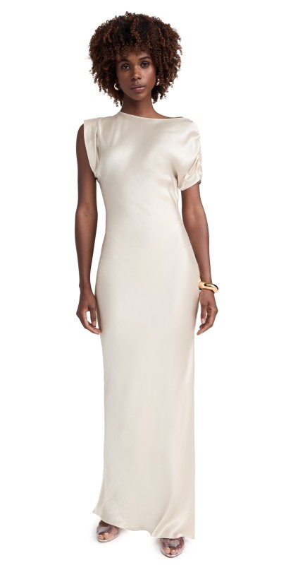 Amanda Uprichard Elroy Silk Maxi Dress Zinc