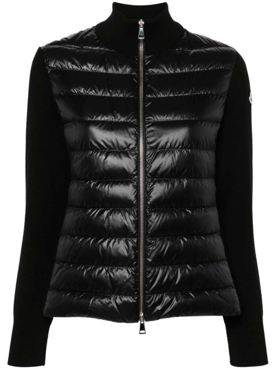 knitted-panels puffer jacket