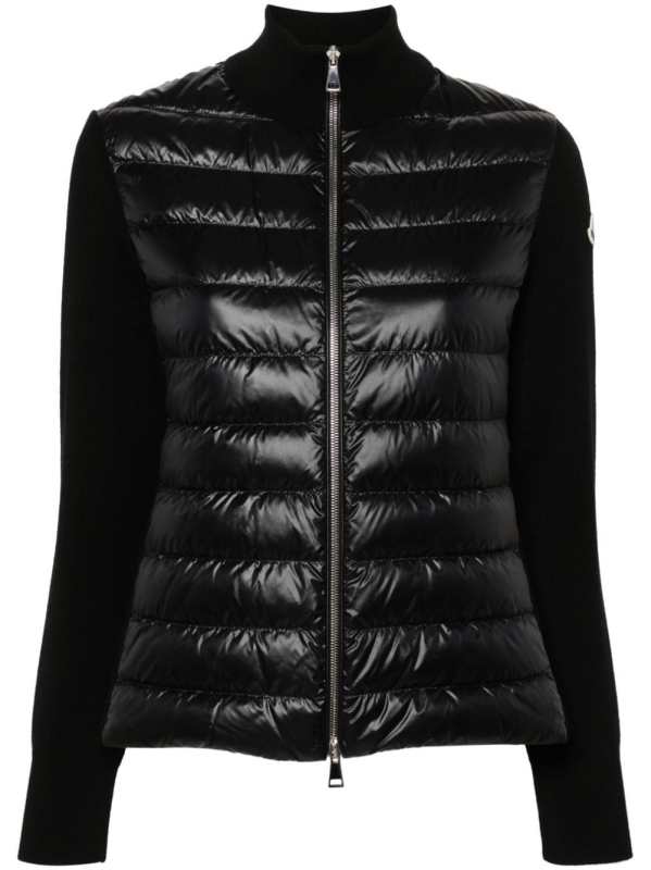 knitted-panels puffer jacket