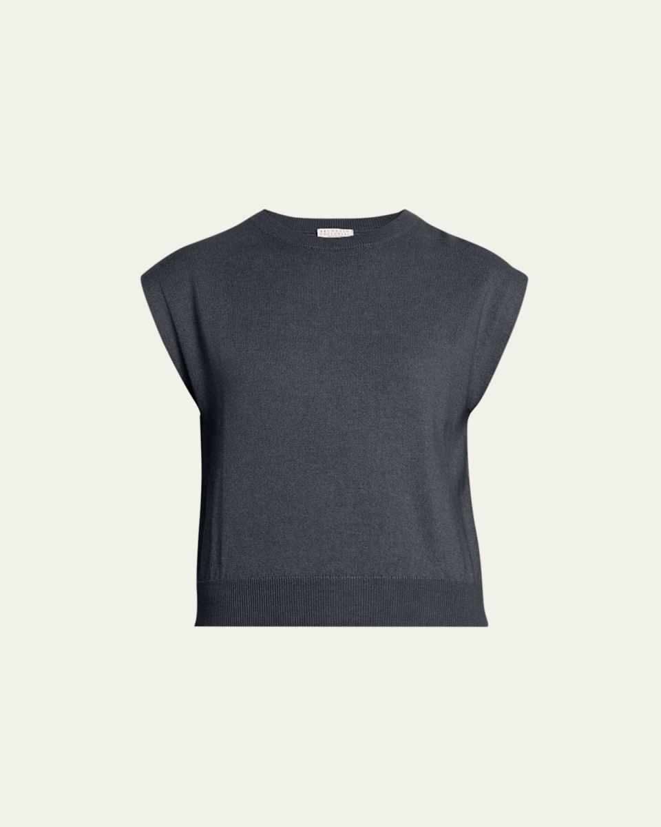 2Ply Cashmere Cap Sleeve Pullover