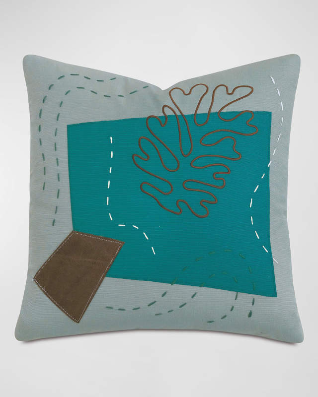 Pierre Handcrafted Decorative Pillow, 18" Square