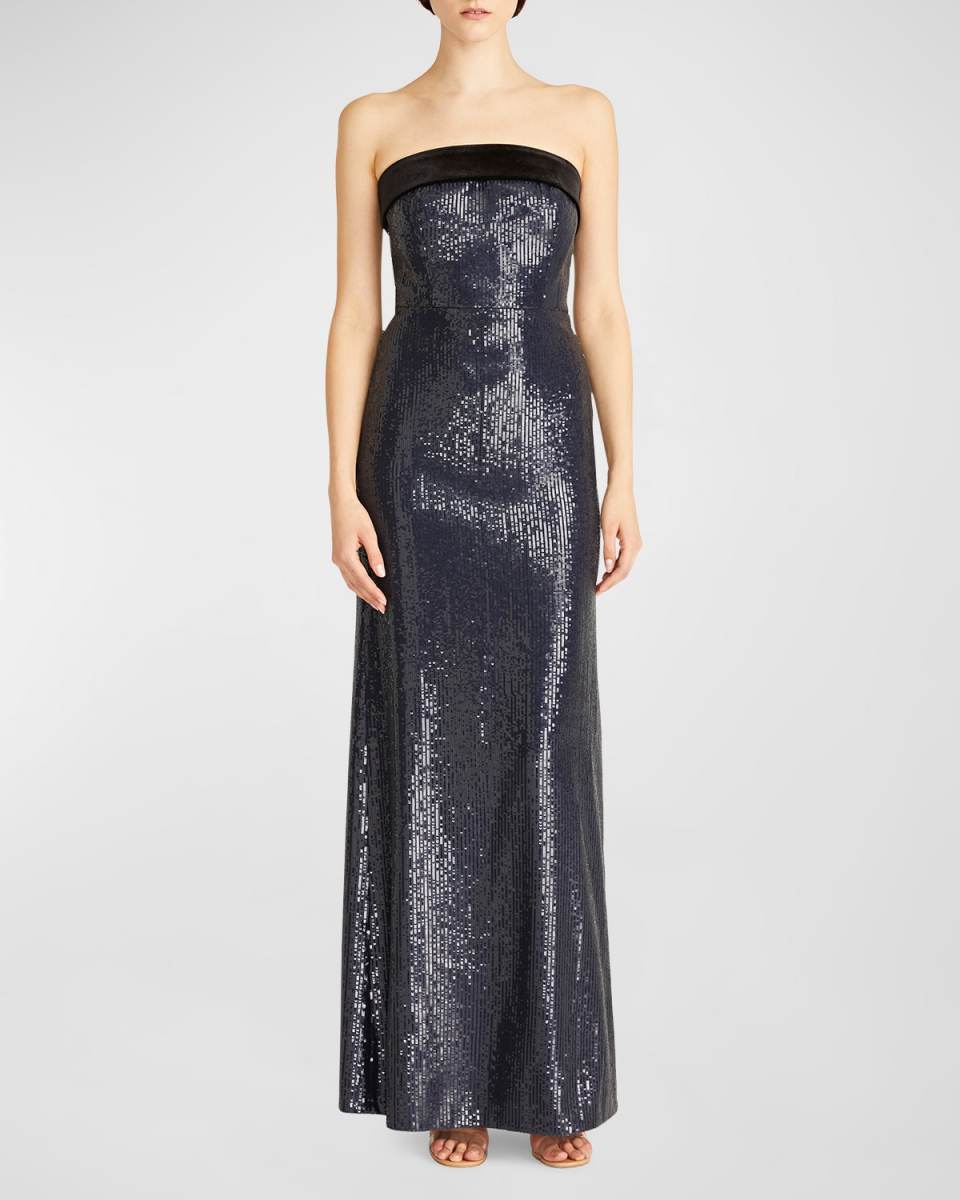 Reese Strapless Sequin Column Gown