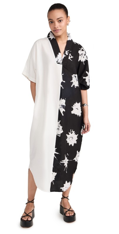 Busayo Amao Caftan Black-White