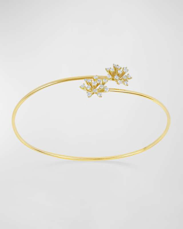 18K Luminus Gold Bangle Bracelet with Diamonds