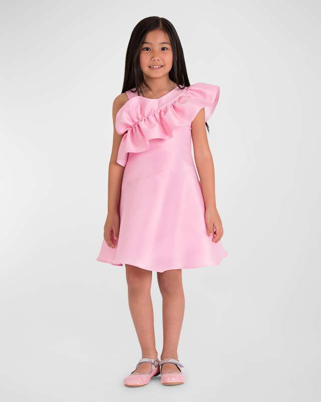 Girl's Pink Ruffles Dress, Size 3T-10