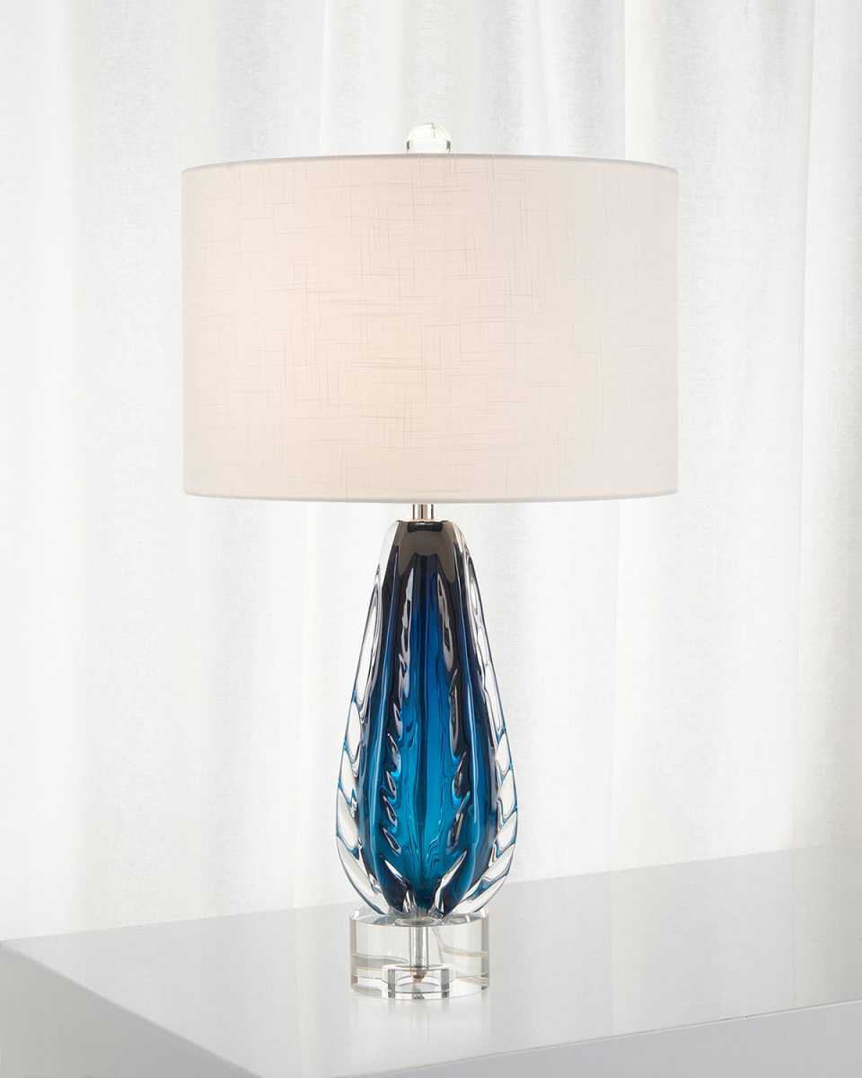 Amalfi Blue & Clear Glass Table Lamp