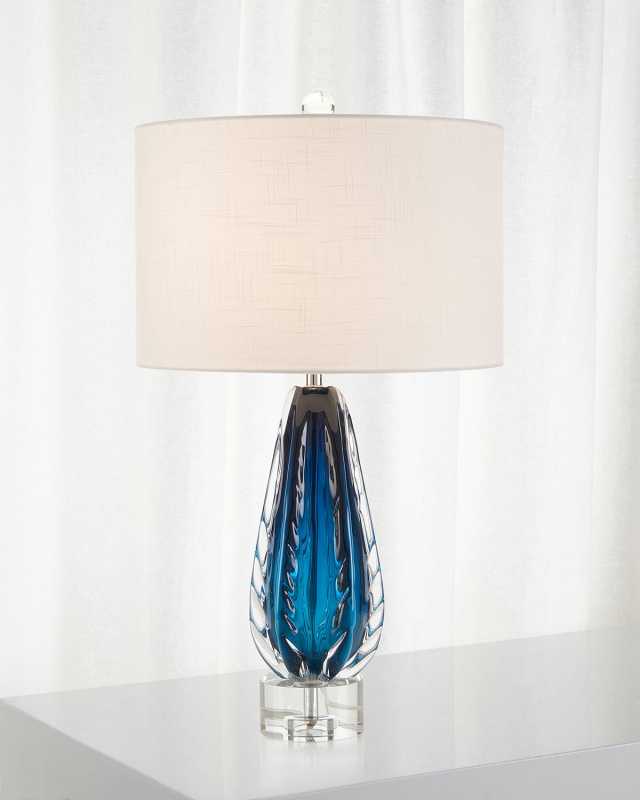 Amalfi Blue & Clear Glass Table Lamp