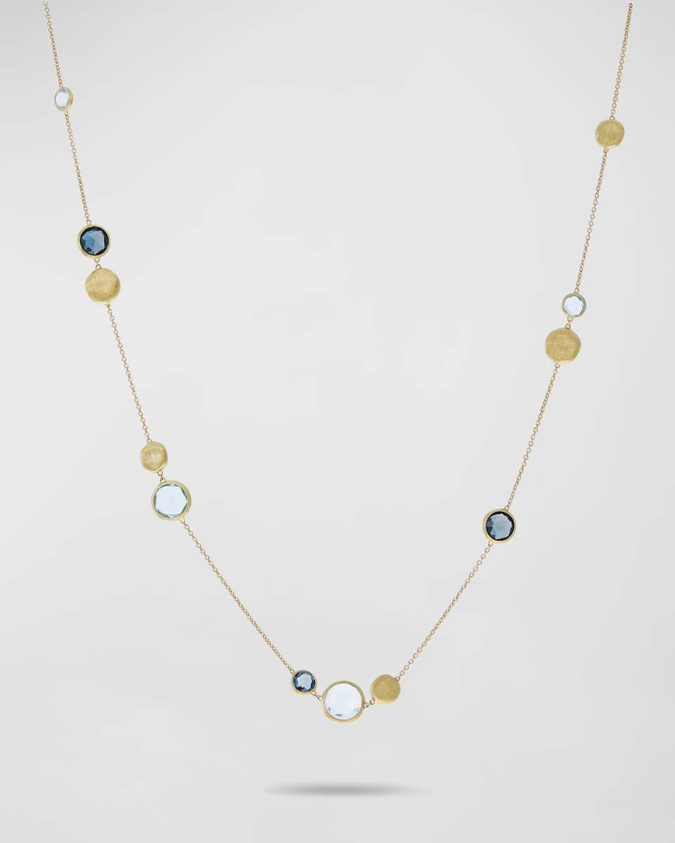 Jaipur 18K Yellow Gold Mixed Blue Topaz Collar Necklace
