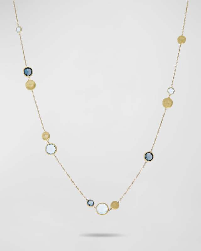 Jaipur 18K Yellow Gold Mixed Blue Topaz Collar Necklace