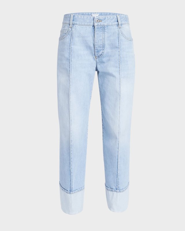 Boyfriend Denim Cuffed Pants