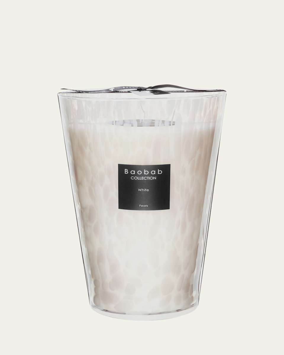 White Pearls Scented Candle, 13.8"