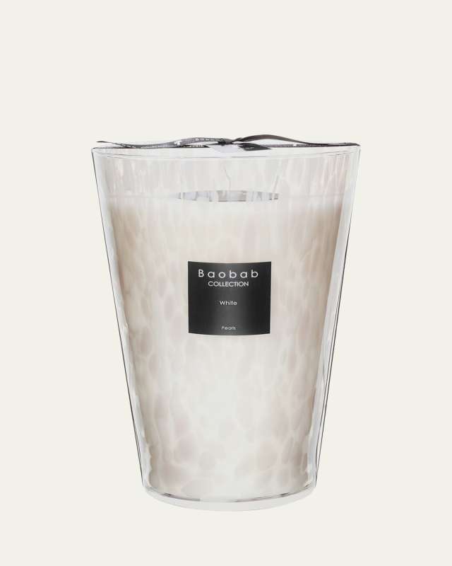White Pearls Scented Candle, 13.8"