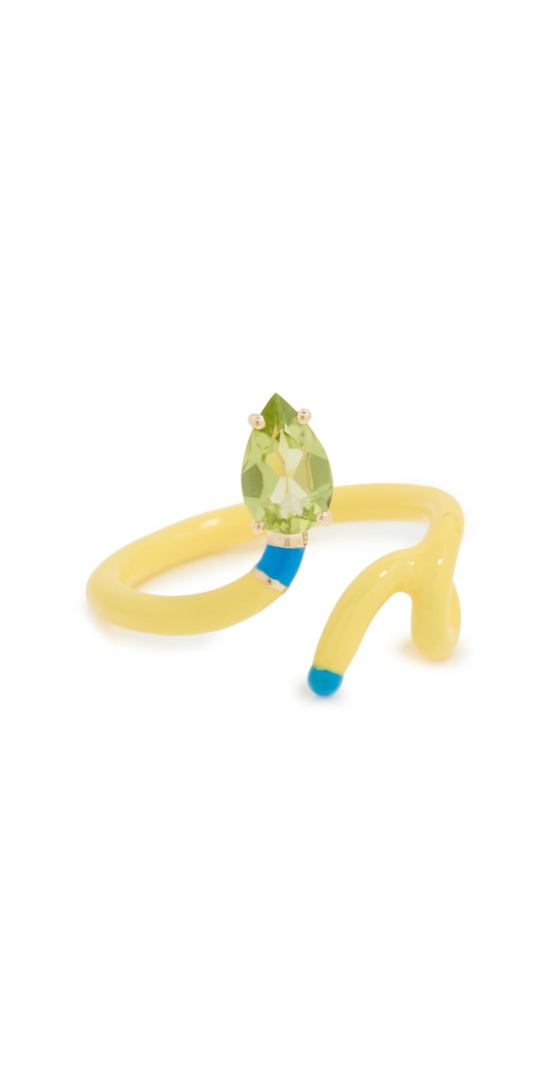 Bea Bongiasca Head to Toe Ring Peridot/Yellow/Turquoise