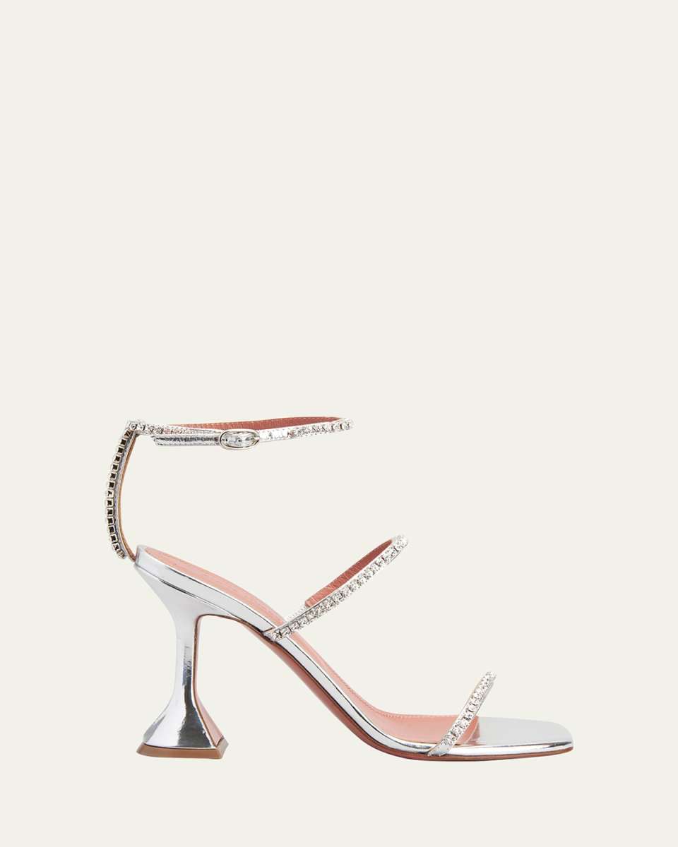 Gilda Metallic Crystal Two-Band Sandals