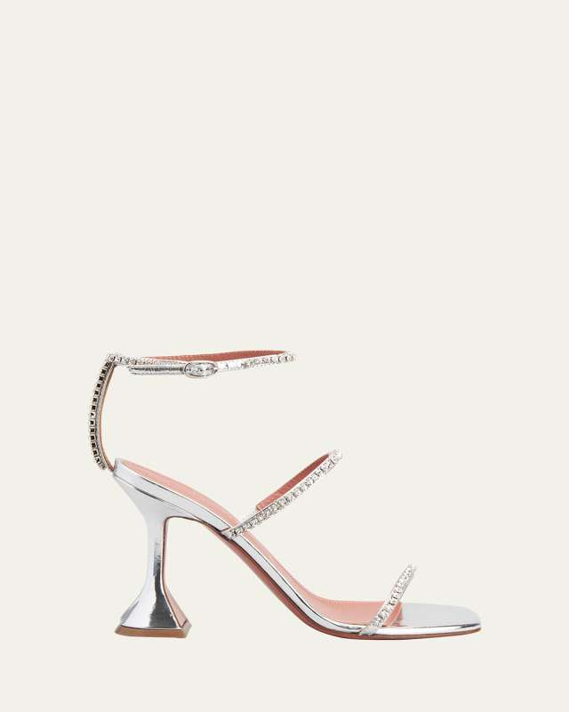 Gilda Metallic Crystal Two-Band Sandals