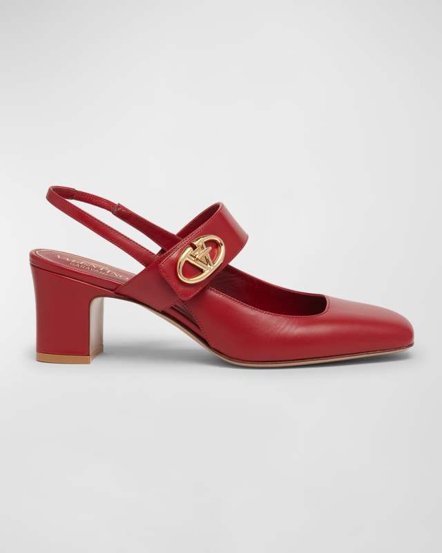 VLogo Medallion Slingback Pumps